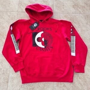 NWT Crooks & Castles Half Lux Bandito Hoodie in Red